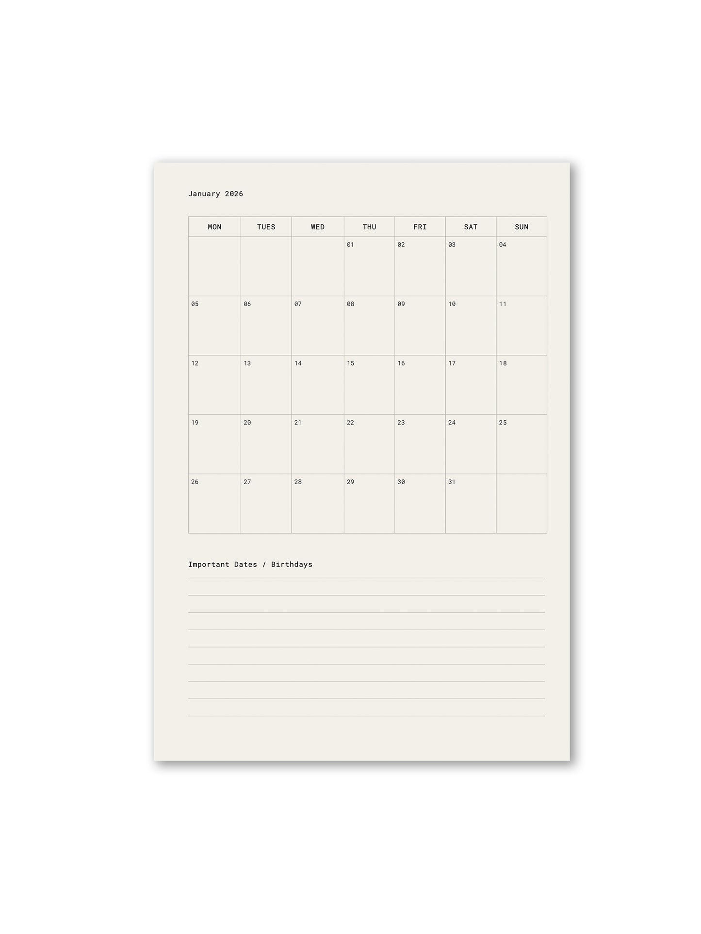 2026 Daily Digital Planner