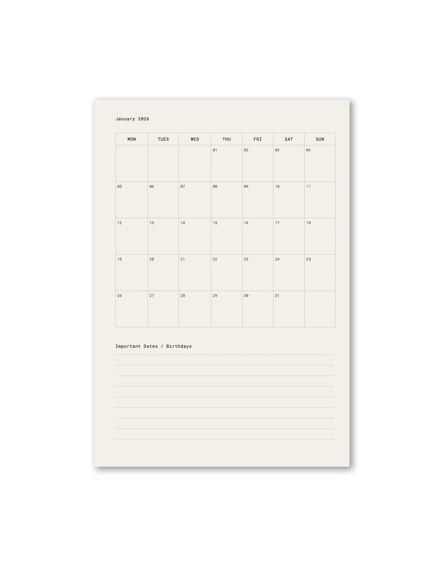 2026 Daily Digital Planner